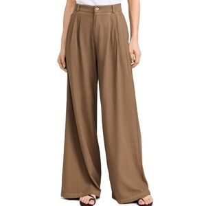 $208 NEW with tags!  Stateside Women's Linen Wide Leg Trousers - Twig - Small